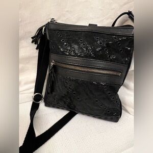 THE SAK black leather slim crossbody